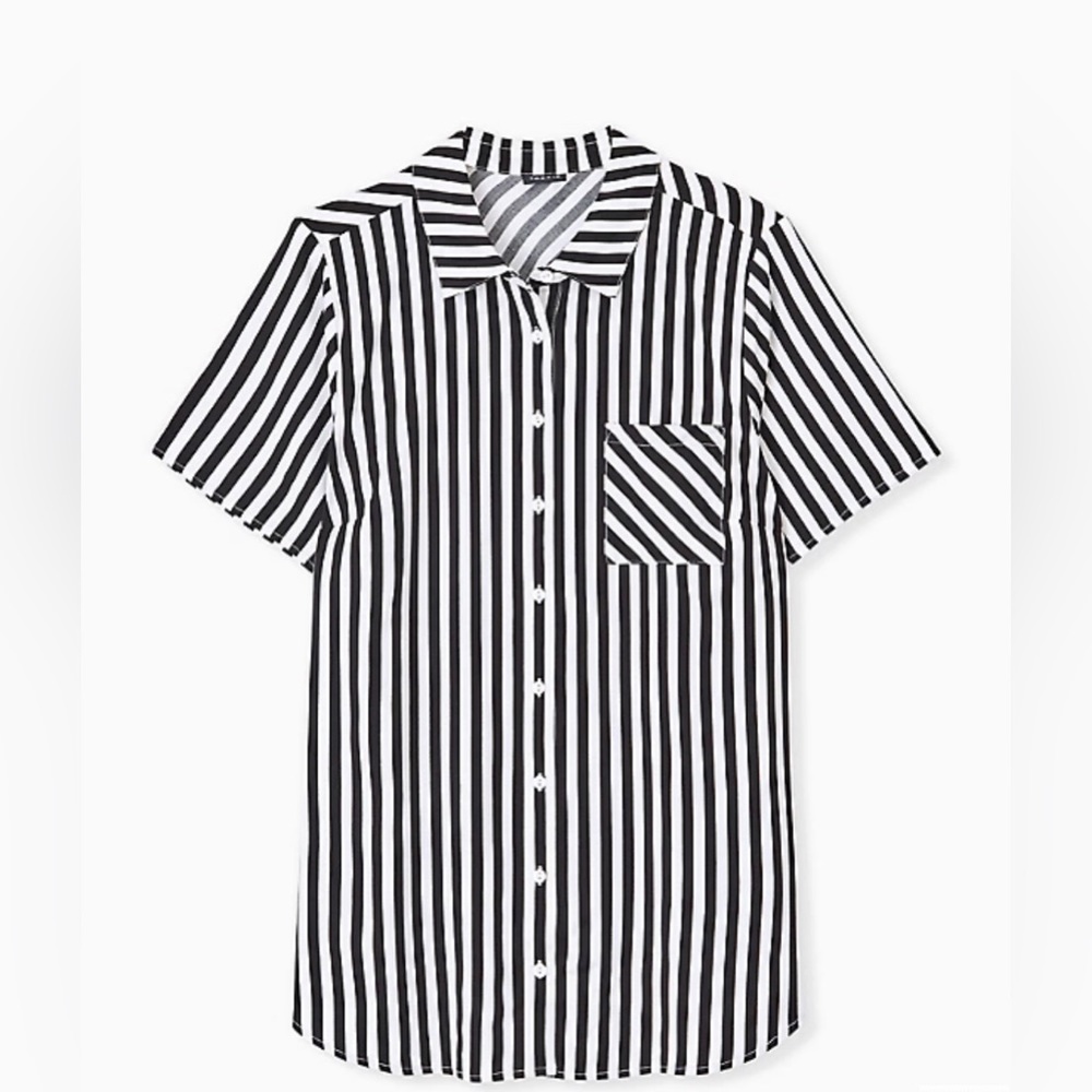 Black and white striped button down shirt